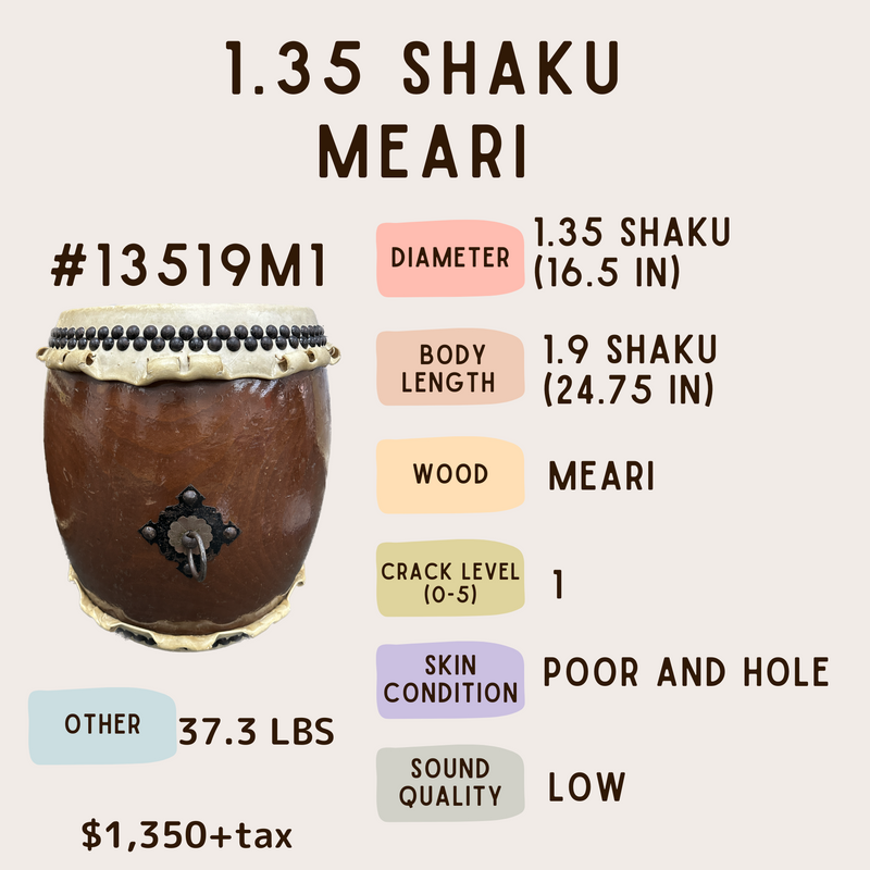1.35 shaku USED Nagado Taiko #13519M1