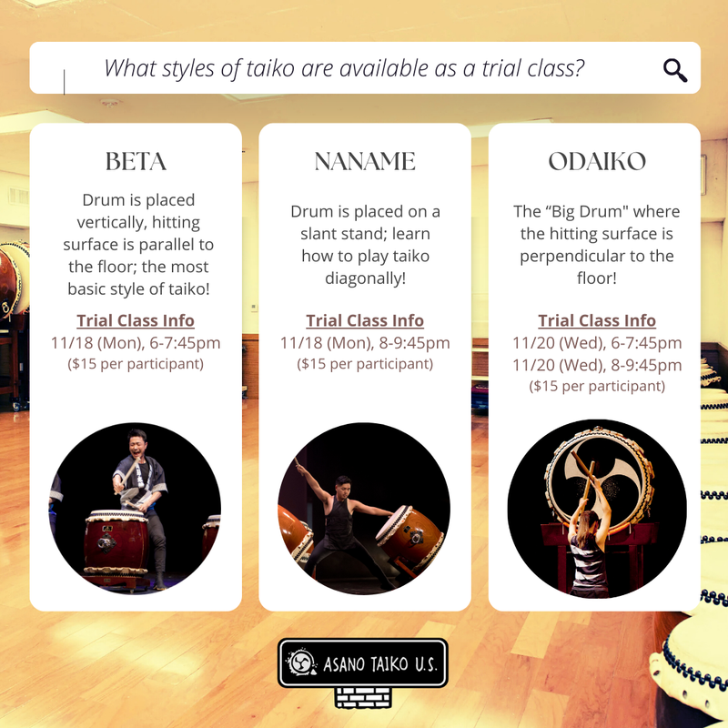 [2024 Nov] Trial Taiko Classes