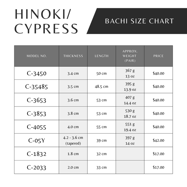 Hinoki/Cypress Bachi
